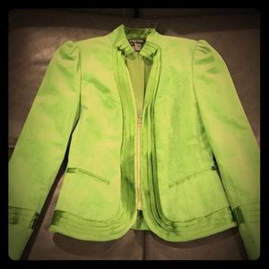 Beautiful Green Velvet Blazer with Satin Trim